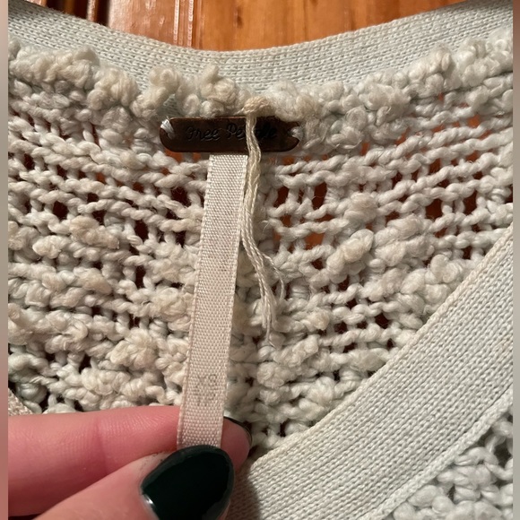 Free People Songbird Boucle Knit Sweater, Mint Green, Size XS - Picture 4 of 5